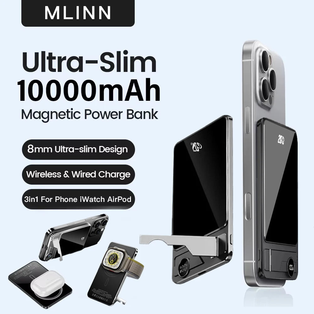 10000mAh Ultra Slim Power Bank for MagSafe,Magnetic Wireless 20W Fast Charging Portable Battery For iPhone Samsung Xiaomi iWatch